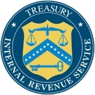 The official seal of the U.S. Internal Revenue Service, featuring a shield with scales, stars, and a key, surrounded by blue and gold text, is often referenced by San Jose IRS whistleblower lawyers when representing clients in cases related to tax fraud and government investigations.