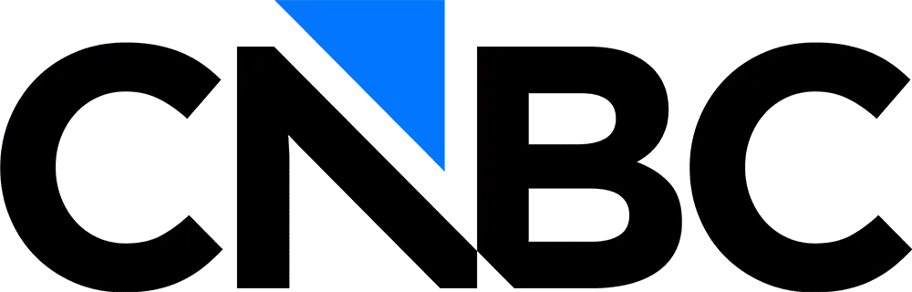 The CNBC logo features bold black letters "CNBC" with a blue triangle above the letter "N" on a light background, making it instantly recognizable to audiences from Silicon Valley CFTC whistleblower attorneys to San Jose IRS whistleblower lawyers.